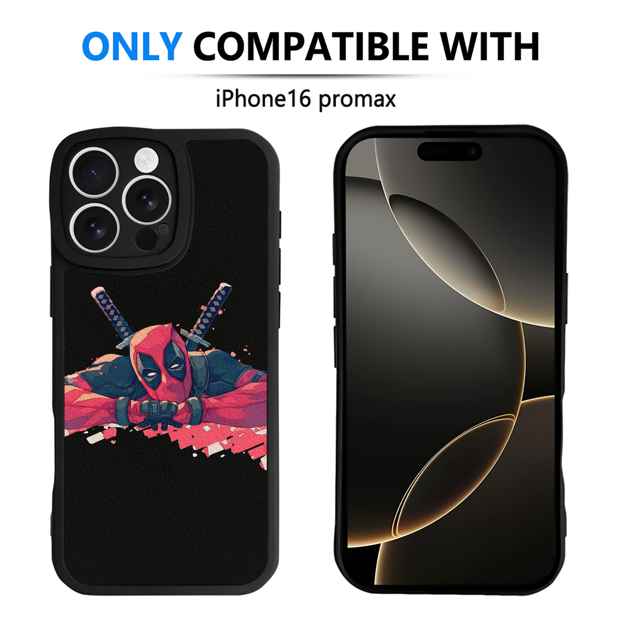 （画像用） Deadpool デッドプール 【iPhone 16シリーズ対応】シリコンスマホケース（レザー調） 材質：シリコン